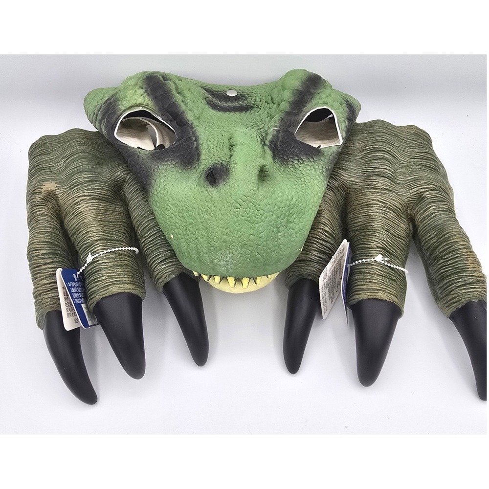 SanNelCheL Dinosaur Mask and Raptor Claws Set Green T-Rex Costume Kids 3-Piece